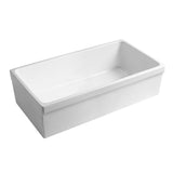 Farmhaus Fireclay Quatro Alcove Large Reversible Sink with Decorative 2 ½" Lip on One Side and 2" Lip on the Opposite Side, White