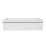 Farmhaus Fireclay Quatro Alcove Large Reversible Sink with Decorative 2 ½" Lip on One Side and 2" Lip on the Opposite Side, White - view 3