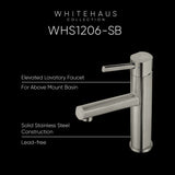 Waterhaus Lead-Free, Solid Stainless Steel Single lever Elevated Lavatory Faucet, Matte Black - view 3