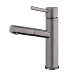 Waterhaus Solid Stainless Steel, Single Hole, Single Lever Kitchen Faucet with Pull-Out Head (WHS1394-PSK), Gunmetal