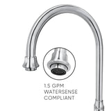 Twisthaus Plus Bridge Faucet with Gooseneck Swivel Spout, Cross Handles and Solid Brass Side Spray, Polished Chrome - view 2