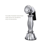 Twisthaus Plus Bridge Faucet with Gooseneck Swivel Spout, Cross Handles and Solid Brass Side Spray, Polished Chrome - view 3