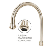 Twisthaus Plus Bridge Faucet with Gooseneck Swivel Spout, Cross Handles and Solid Brass Side Spray, Polished Nickel - view 2