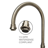 Twisthaus Plus Bridge Faucet with Gooseneck Swivel Spout, Lever Handles and Solid Brass Side Spray, Brushed Nickel - view 2