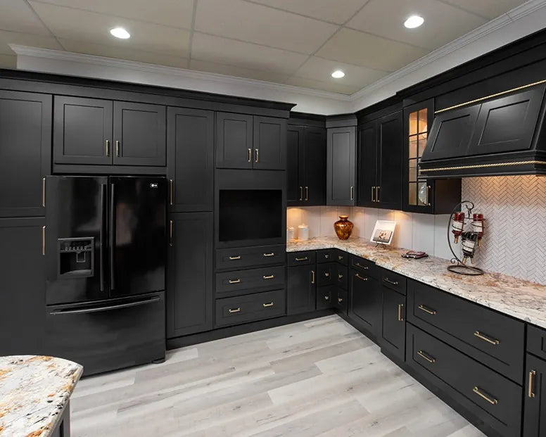 Midnight Black Shaker kitchen cabinets
