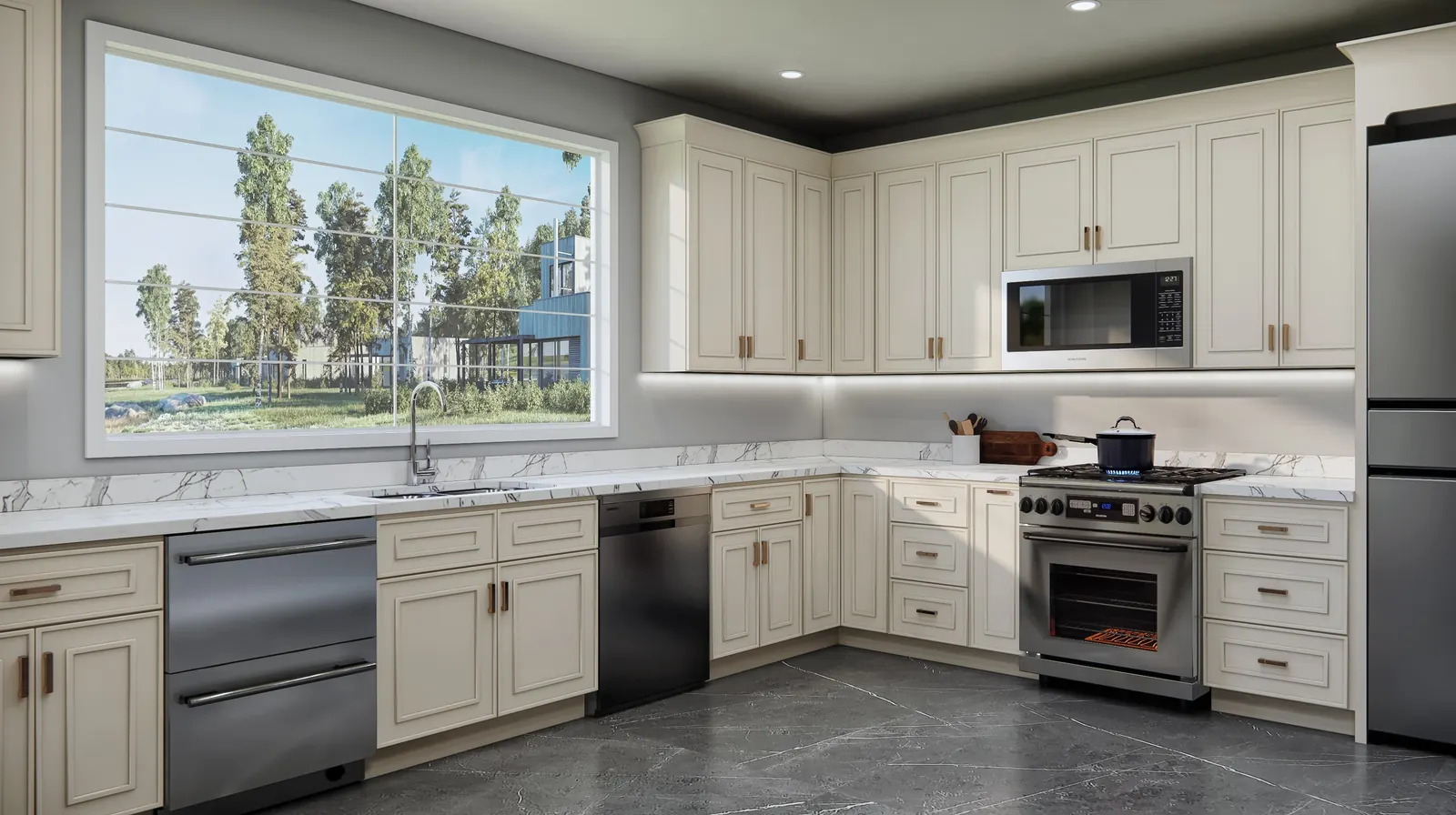 Greek Villa kitchen cabinets