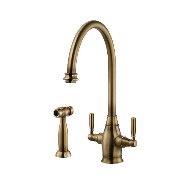 Exeter Traditional Brass Faucet with Side Spray in Rose Gold