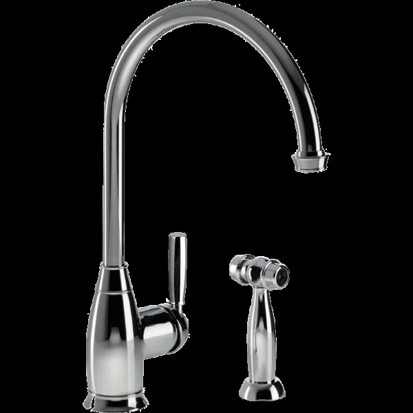 Exeter Traditional Brass Single Lever Faucet with Side Spray in Polished Chrome