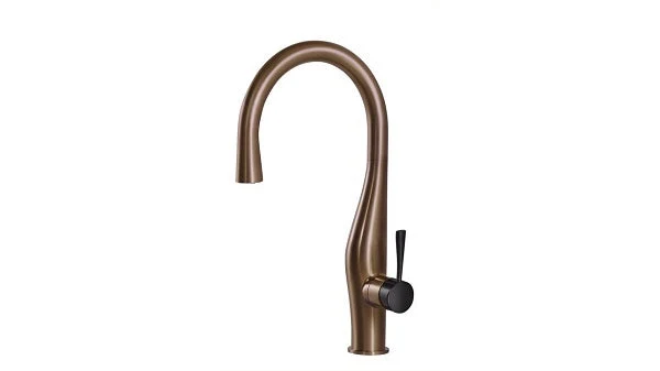 Imagine Dual Function Hidden Pull Down Kitchen Faucet in Antique Copper and Matte Black