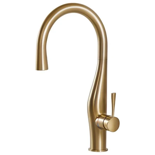Imagine Dual Function Hidden Pull Down Kitchen Faucet in Brushed Brass