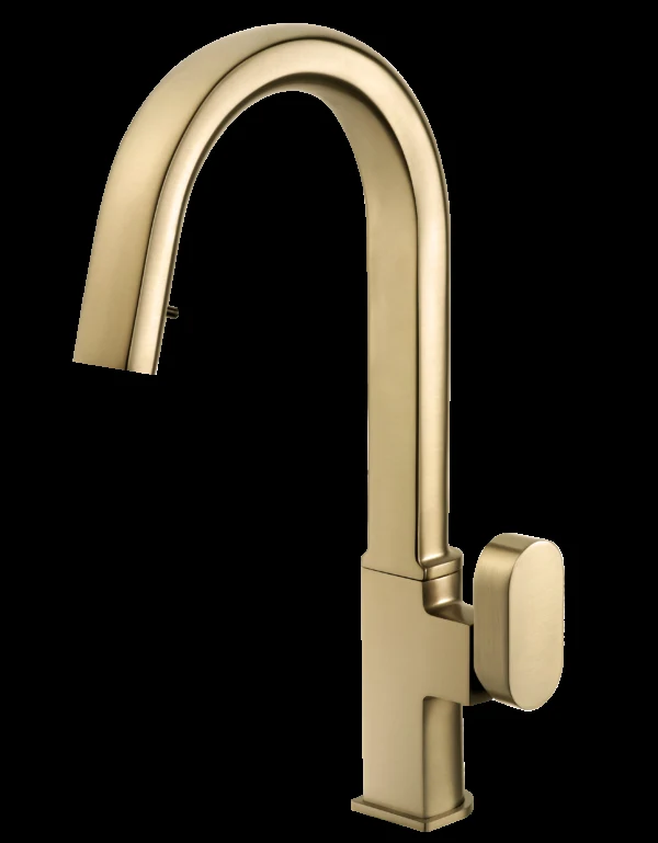 Revel Dual Function Hidden Pull Down Kitchen Faucet in Brushed Brass