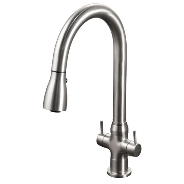 Tendina Three Function Pull Down Two Handle Faucet in Brushed Nickel