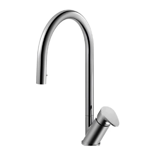 Wave Single Function Hidden Pull Down Kitchen Faucet in Brushed Nickel
