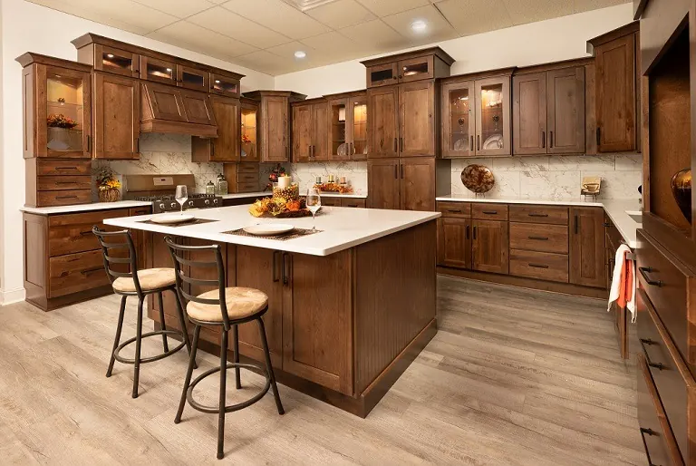 Rustic Hickory kitchen cabinets
