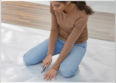 100 sq. ft. Rolls 40 x in. W 30 x ft. L x 2 mm T Moisture Protection Standard Foam Underlayment for Laminate Floors photo 4