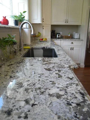 Alaska Whit Sink Real Granite Countertop photo 6