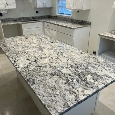 Alaska White 120.inX25.in Real Granite Countertop photo 4