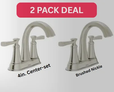 American Standard Rumson 4 in. Centerset Double Handle Bathroom Faucet in Brushed Nickel (2-pack) photo 2