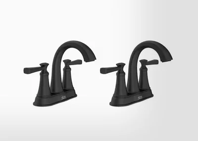 American Standard Rumson 4 in. Centerset Double Handle Bathroom Faucet in Matte Black (2-pack) photo 4