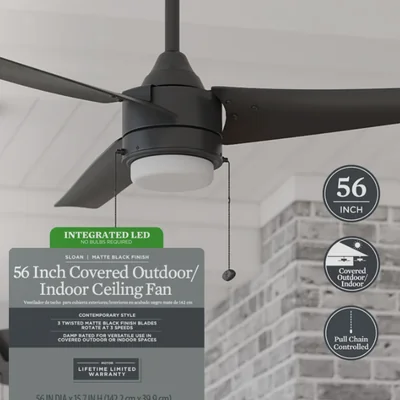 Better Homes & Gardens 56” Matte Black Indoor/Outdoor Ceiling Fan photo 2