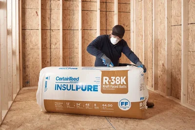 CertainTeed InsulPure R- 38 Attic Kraft faced Fiberglass Batt Insulation 64-sq ft ( 24-in W x 48-in L) photo 2