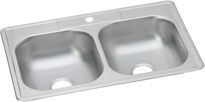 Dayton Stainless Steel Double Bowl Drop in/Top Mount Kitchen Sink