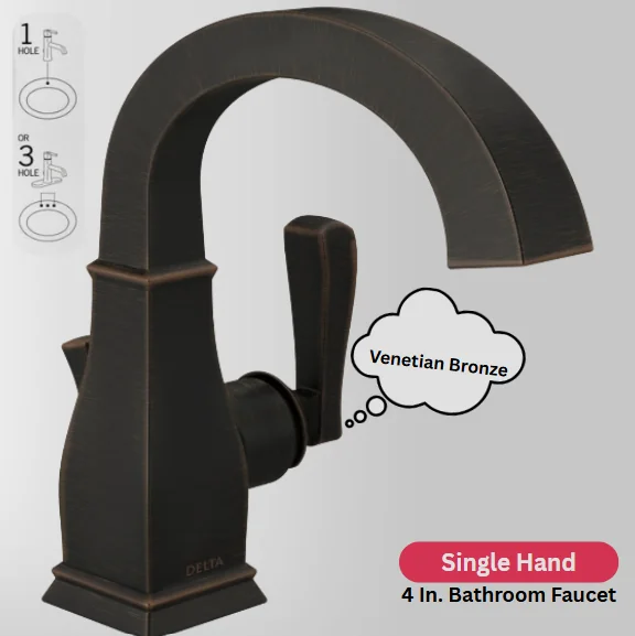 Delta Lakewood Single Handle Bathroom Faucet In Venetian Bronze