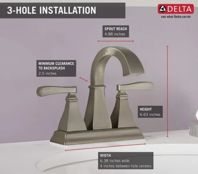 Delta Lakewood Two Handle Centerset Bathroom Faucet In Venetian Bronze photo 3