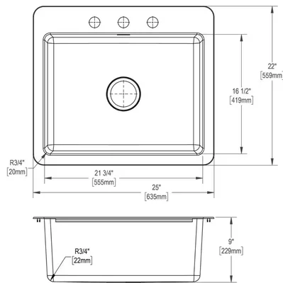 Elkay Avenue 25 in Single Bowl Stainless Steel Kitchen Sink photo 3