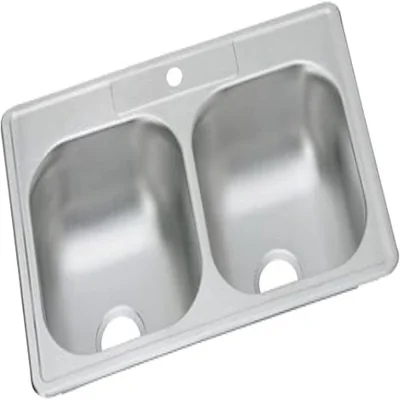 Elkay Dayton D233221 Equal Double Bowl Top Mount Stainless Steel Sink, 33 x 22 x 6.5 photo 2