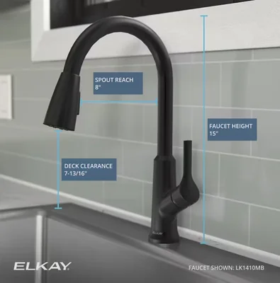 Elkay Single Hole Matte Black Kitchen Faucet photo 3