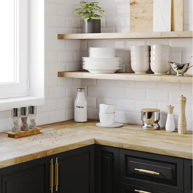 Hevea Butcher Block Countertop unfinished 10 ft x 25 in x 1.5 in