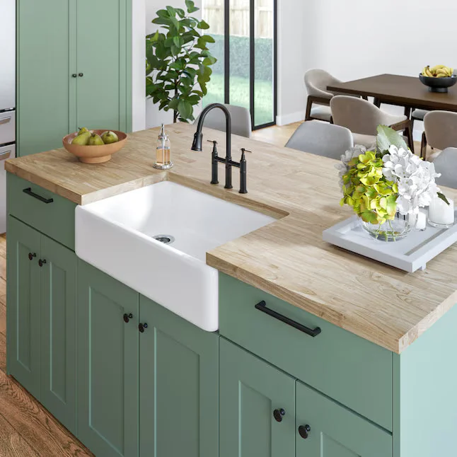 Hevea Butcher Block Countertop unfinished 8 ft x 25 in x 1.5 in