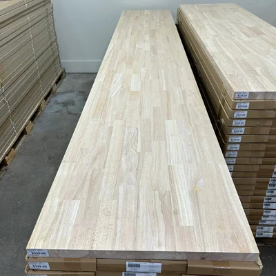Hevea Butcher Block Countertop unfinished 8 ft x 25 in x 1.5 in photo 4