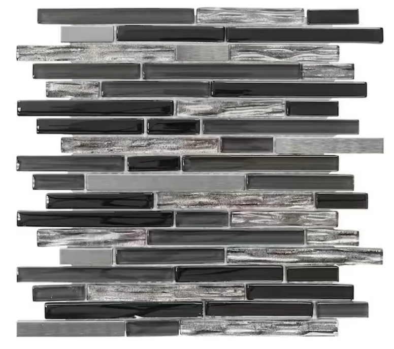 Jeffrey Court Materialized Gray Mixed Glass Tile (10 Pcs/Box, 1 Sq. ft./Each)