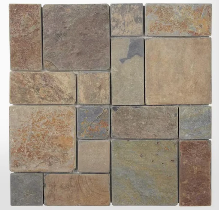 Jeffrey Court Rust Block Medley 11.75 in. x 11.75 in. Slate Wall and Floor Mosaic Tile (10 Pieces/Box, 0.938 sq. ft./Each)