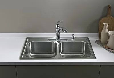 KOHLER Toccata 33" Stainless Steel Double Bowl Kitchen Sink photo 2