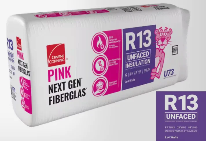 Owens Corning R-13 Unfaced Fiberglass Insulation 178.25 sq. ft (24 in. x 93 in.)