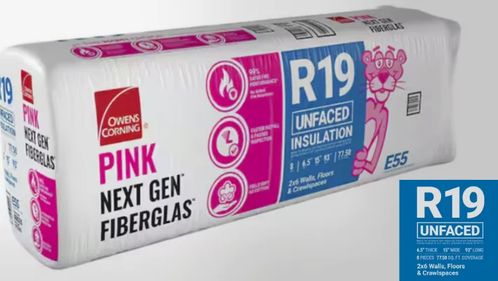 Owens Corning R-19 Unfaced Fiberglass Batt Insulation 77.5 Sq. ft (15in x 93in)