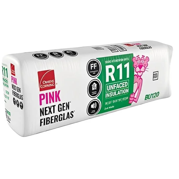 Owens Corning R11 Unfaced Fiberglass Insulation 170.66 Sq. ft (16 x 96) 1 Bag