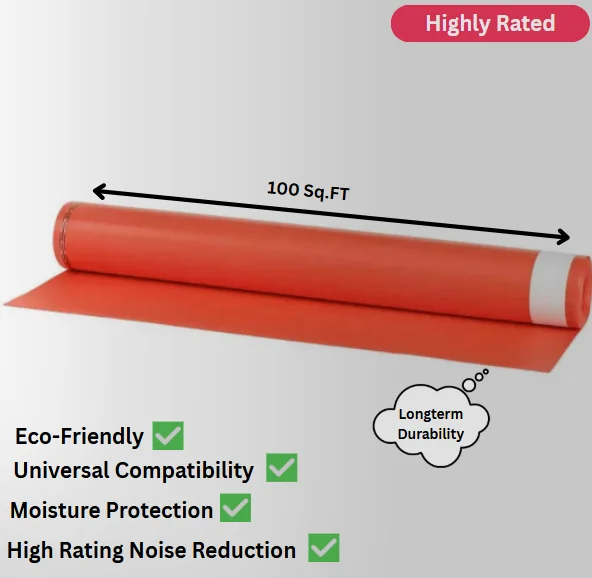 Premium Acoustical High Quality 100 sq.f Flooring Underlayment