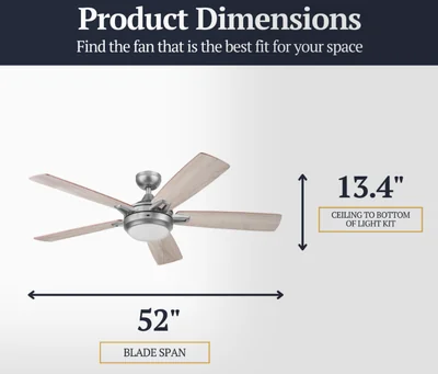 Prominence Home 52 Inch Lorelai Pewter Smart Ceiling Fan photo 3