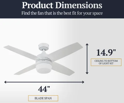 Prominence Home Atlas 44 Inch Bright White Modern Indoor LED Ceiling Fan photo 4