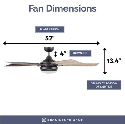 Prominence Home Kailani Bronze 52 Inch Modern Smart Ceiling Fan photo 4