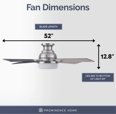 Prominence Home Kyrra 52-in Brushed Nickel Ceiling Fan photo 4