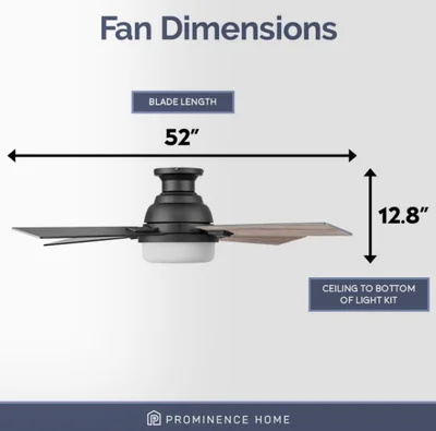 Prominence Home Kyrra 52-in Matte Black Ceiling Fan photo 3