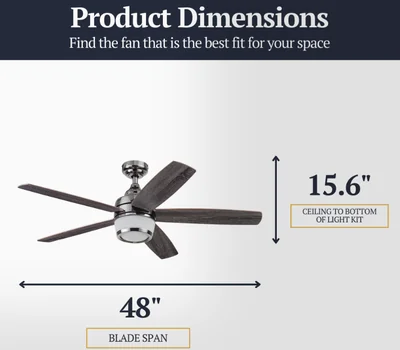 Prominence Home Tennyson 48 Inch Modern Indoor LED Ceiling Fan photo 4