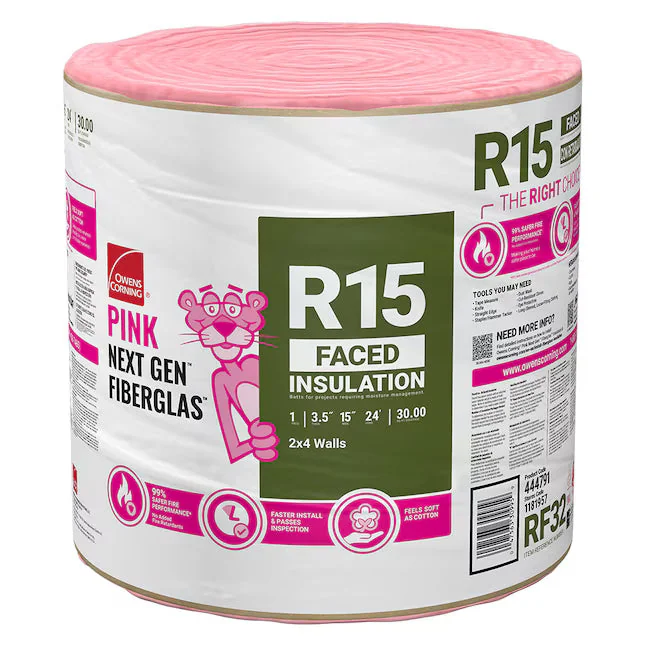 R-15 Faced Fiberglass Insulation Roll 15 in. x 24 ft. (1 Roll) Coverage Area (sq. ft.) 30 sq ft
