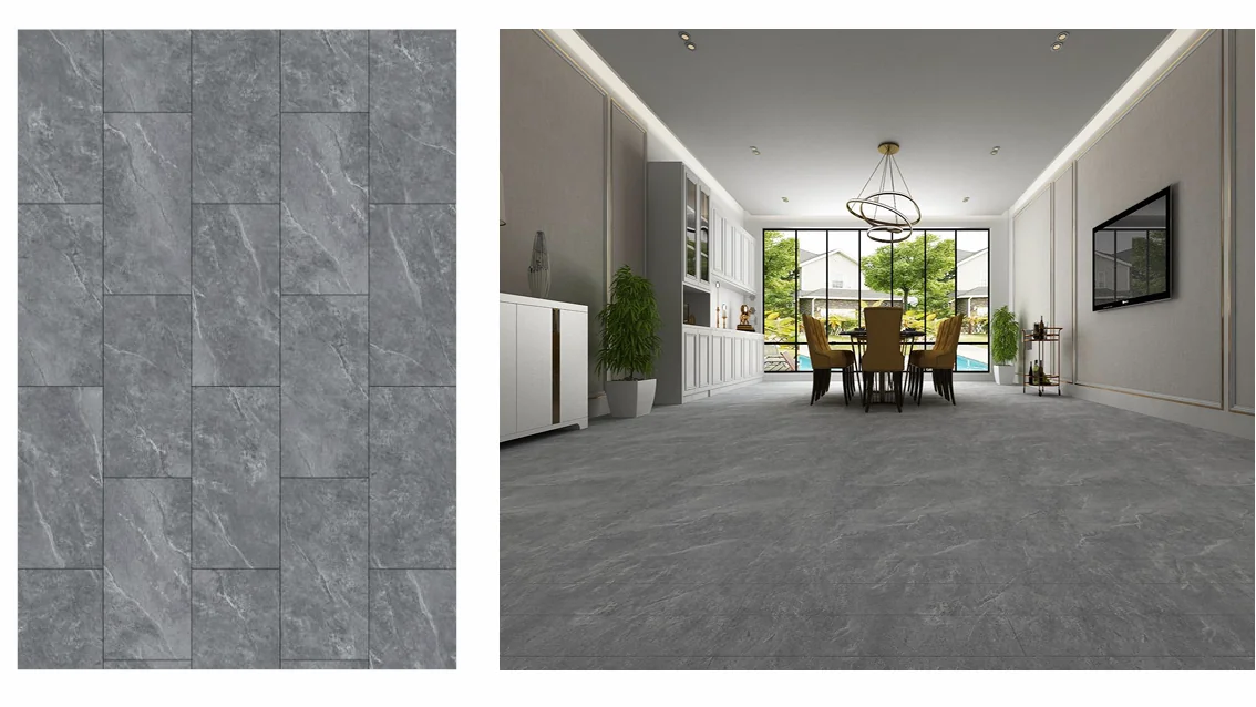 SA 117 SPC Vinyl Flooring with attached pad 100% waterproof 17.55 SQ.FT Per box