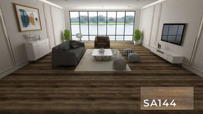 SA 144 SPC Vinyl Flooring with attached pad 100% water proof 28.84 SQ. FT Per box photo 2